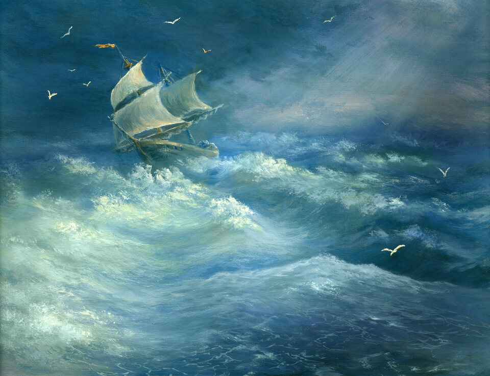 painting of a storm at sea