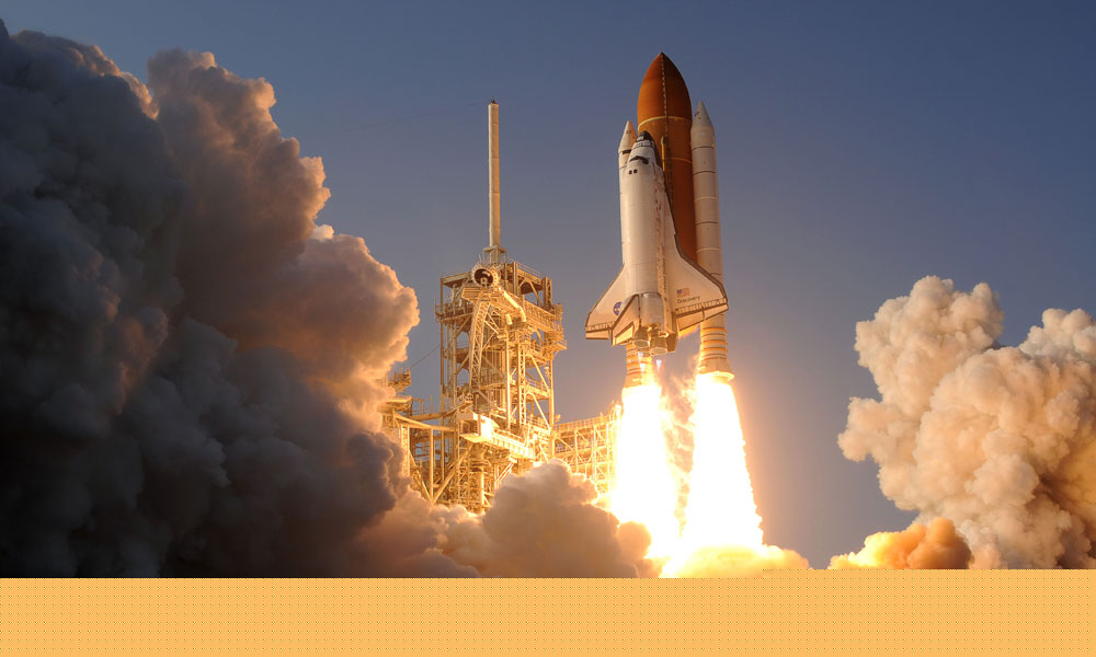 Space Shuttle Discovery launches from Kennedy Space Center
