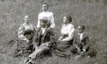 African-American History, Industrial development. African American family posed on lawn, Georgia, circa 1900.