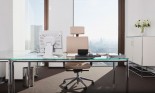 Empty office with modern-style furnishings, Frankfurt, Germany