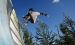 a skateboarder into ramp