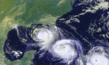 Satellite view of gathering storms over Florida