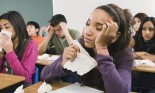 Contagious cold spreads through a classroom