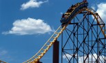 Rollercoaster going through loop