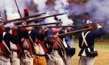 Reenactment of Revolutionary War soldiers