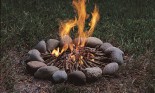 Stone-ringed campfire