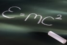 Mathematical equation for relativity on chalkboard