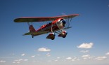 Antique airplane carrying mail