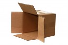 open brown cardboard shipping Box on side