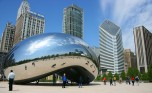 Cloud Gate sculpture, aka The Bean, Millennium Park, Chicago, Illinois