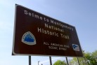 Sign showing the march route from Selma to Montgomery in Alabama