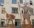 Wall painting of David and Goliath