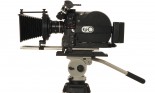 Movie camera on tripod