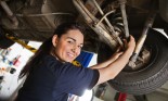 Portrait of smiling young female mechanic