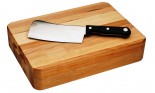 Chef's knife on a cutting board