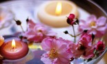 Candles and Flowers in Water