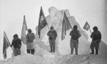 Robert Peary sledge party (Ooqueah, Ootah, Matthew Henson, Egingwah, and Seeglo) at the North Pole on April 7, 1909