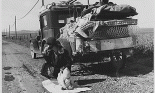 Farmers traveling in Dust Bowl.