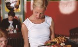 waitress with plate of food