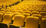 Rows of chairs in large, empty modern theatre in Guangzhou, China