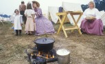 Confederate participants in camp scene during recreation of Battle of Manassas