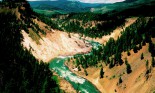Bleached cliff and Yellowstone River, Yellowstone National Park, Wyoming