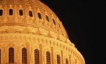 Illuminated detail from dome on Capitol Building