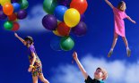 Balloons Lifting Children