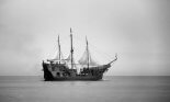 old sailing ship in the ocean