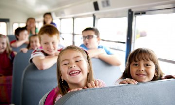 Kids on a school bus