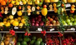 fresh fruit on shelves