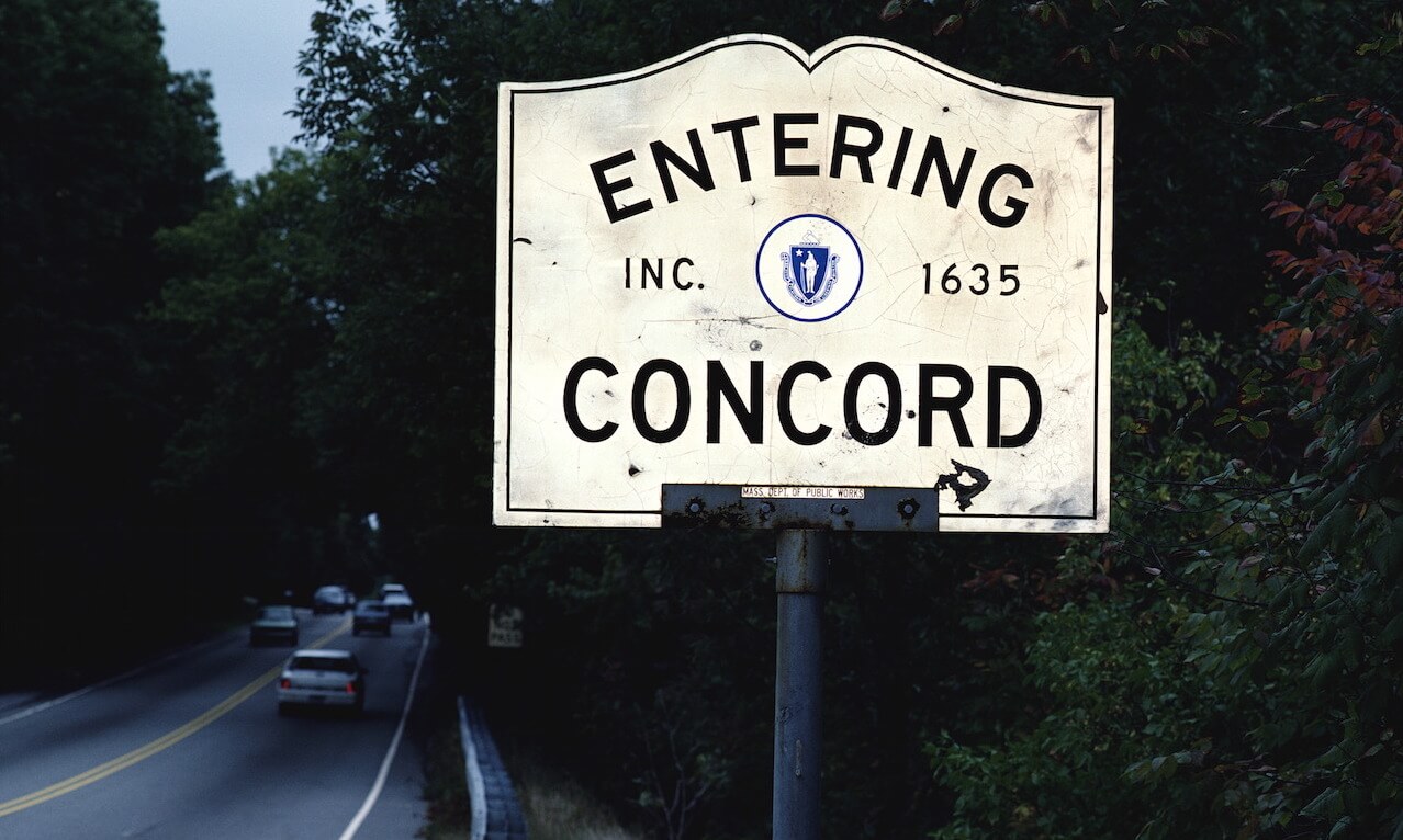 Road Sign for Concord, Massachusetts