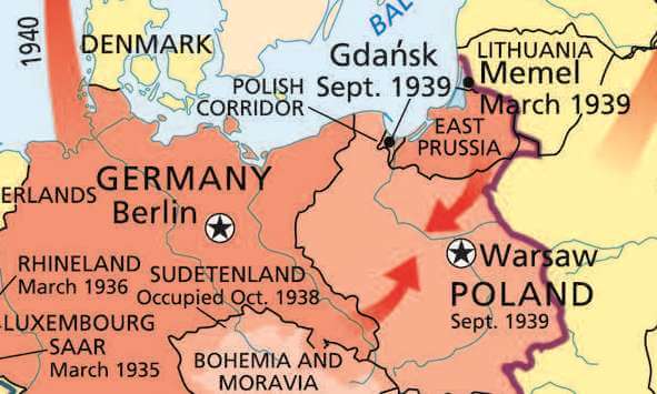 Map of German expansion during World War II
