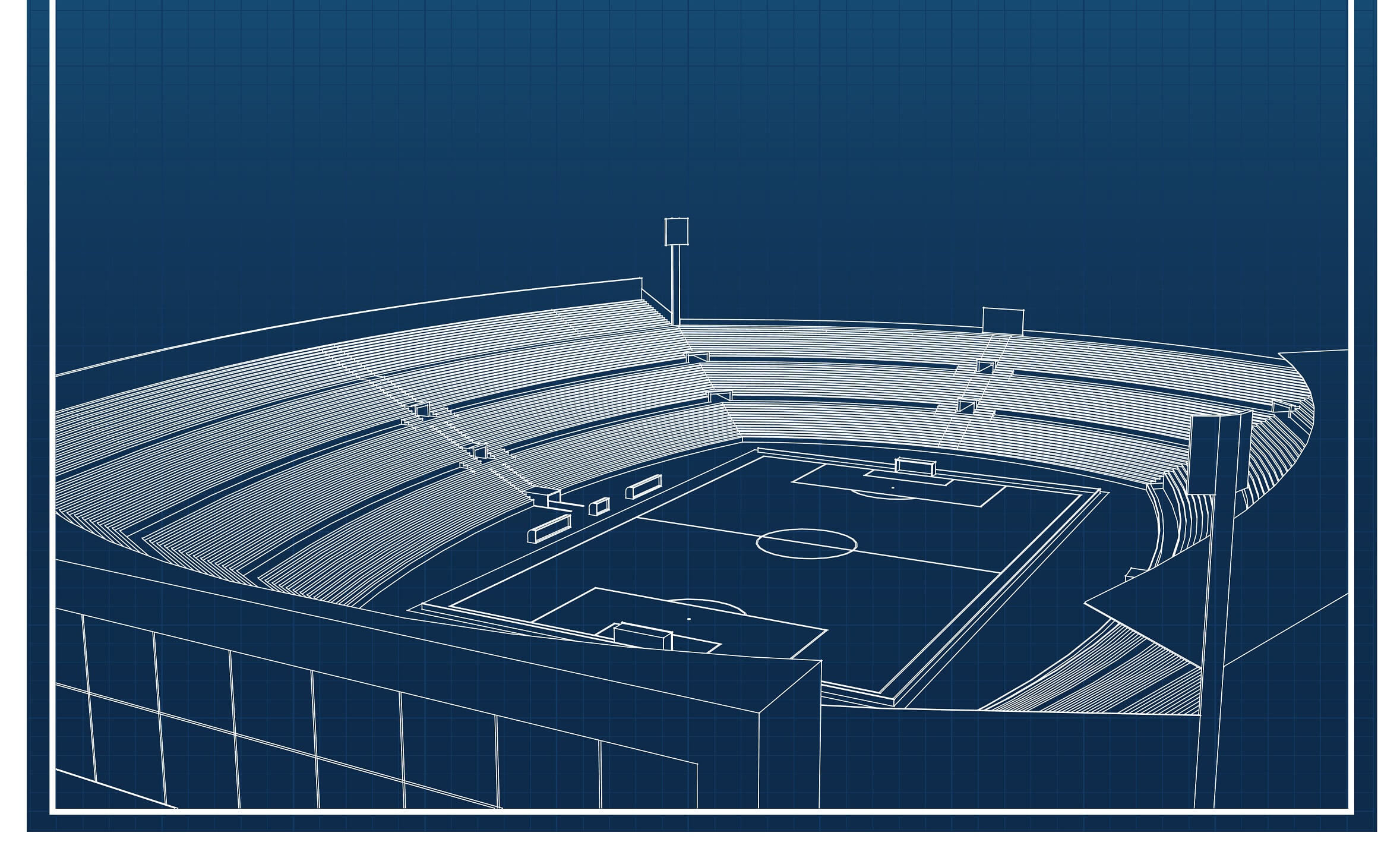 3D model of a soccer stadium