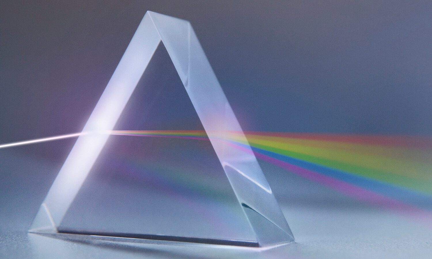Prism with colour spectrum refraction
