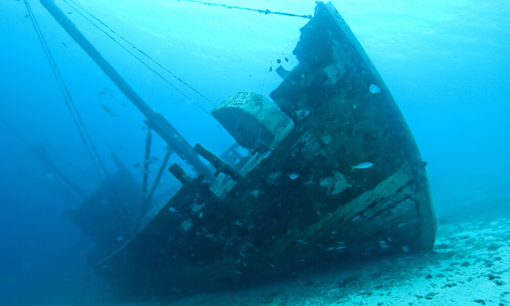 Wooden shipwreck