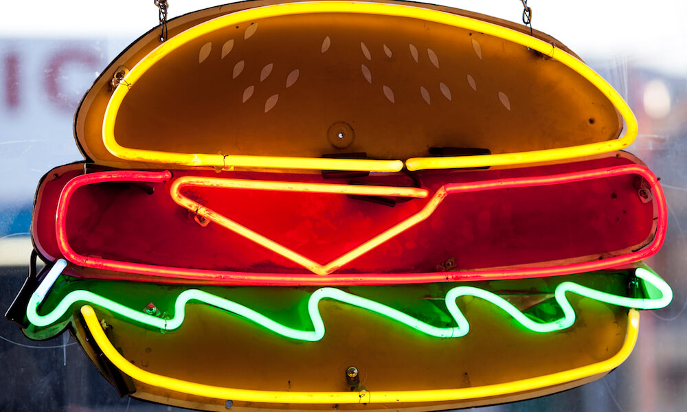 Neon Hamburger Sign