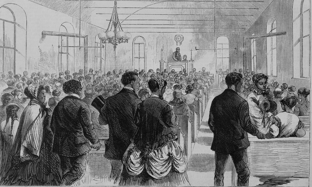 National Convention of the Colored Men of America in session at Washington, D.C. in January 1869. Among the speakers was Frederick Douglass.