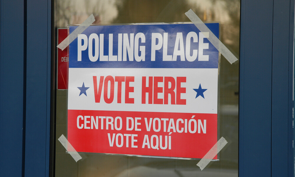 Polling Place sign on Voting Day