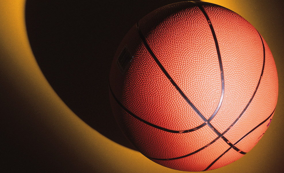 close-up of basketball