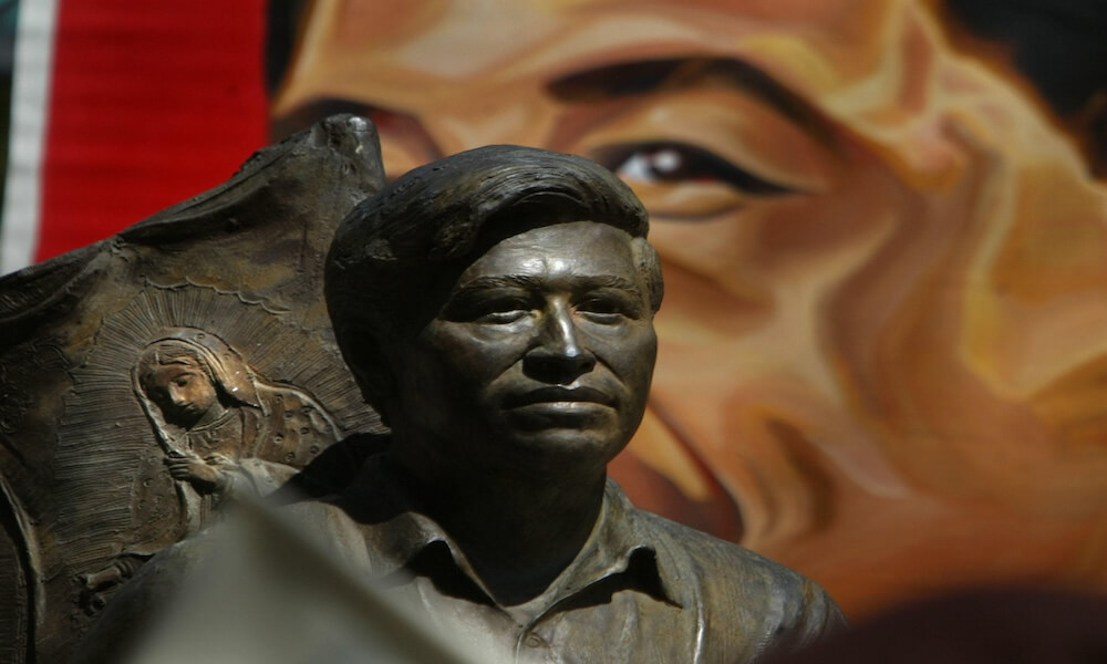 Cesar Chavez statue at Cesar Chavez Plaza