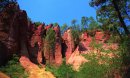 Europe, France, Provence, French, Mediterranean, Ochre Cliffs, Roussillon, travel, outdoors, cliffs, landscapes, mountains, nature, trees, stones, rocks, eroded, sandstones