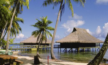 Stilt house in the sea, Bali Hai Hotel, Bora Bora, Society Islands, French Polynesia