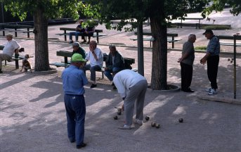 Europe, France, Provence, French, Mediterranean, travel, petanque, boules, games, playing, balls, tradition, traditional, trees, Adults, Men, Groups, Older People, People