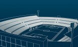 3D model of a soccer stadium