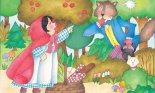 girls Little Red Riding Hood pointing wolves Animals and Plants People Mammals Children Female Famous Characters