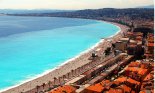 Scenic overlooks, Trees, Cities and towns, Nice (France), Buildings, Cityscapes, Beaches, Coastlines, Capes (Coasts), Bays, Seas, Mediterranean Sea, Bodies of water, Horizon, Sky, Clouds