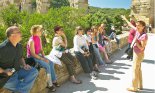 Tourists at the Pont du Gard Nimes France