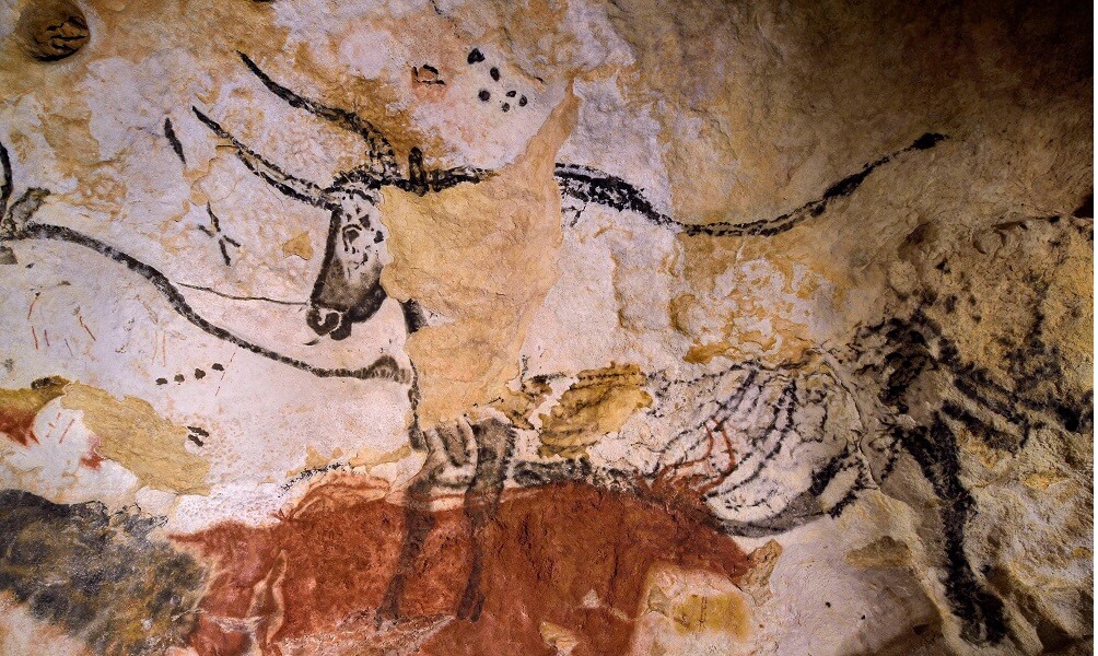 Lascaux II cave in France, a reconstitution of the prehistoric and decorated Lascaux cave site