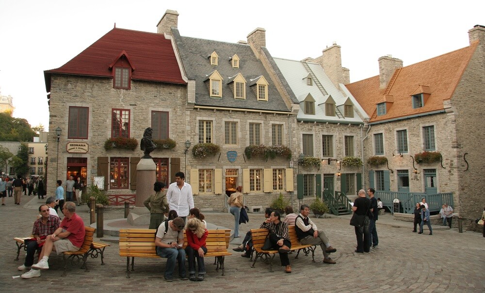 A courtyard in Quebec City, Canada